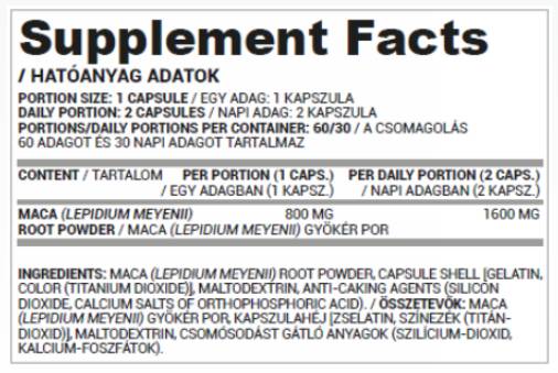 Maca Root 800 mg - 60 kapszula