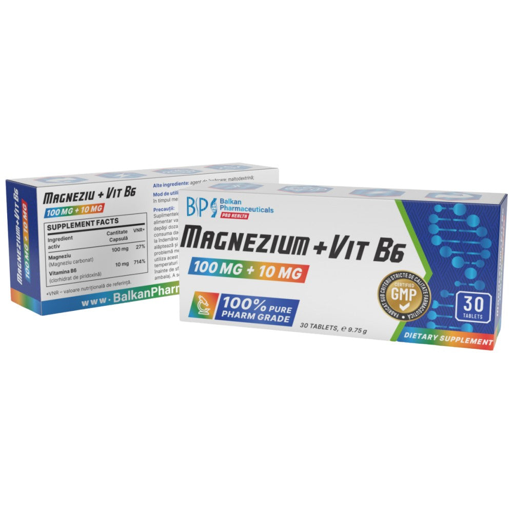 Magnézium 100 mg + B6-vitamin 10 mg - 30 tabletta