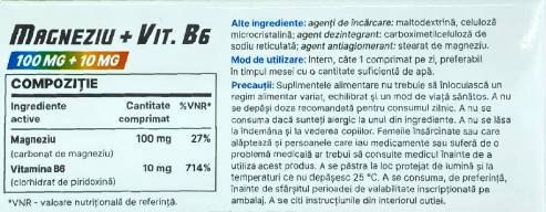 Magnézium 100 mg + B6-vitamin 10 mg - 30 tabletta