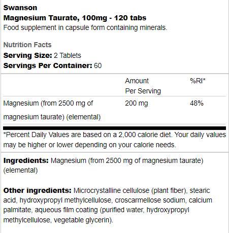 Magnézium-taurát 100 mg - 120 tabletta