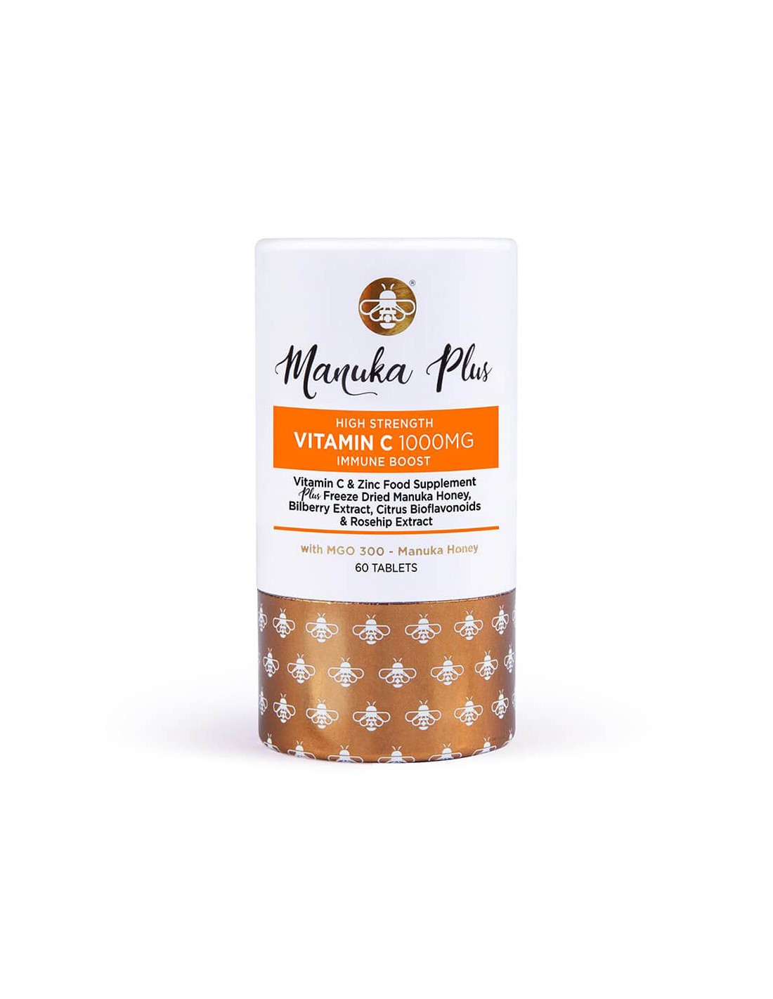 Manuka Plus High Strength Vitamin C Immun Boost with MGO 300/Formula az erős immunitásért manuka mézzel, 60 tabletta