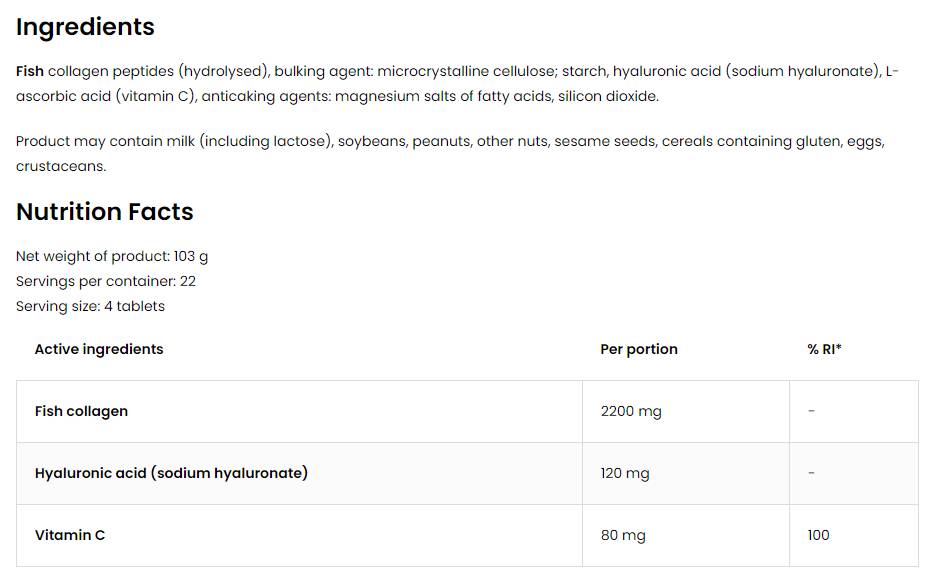 Tengeri kollagén/+ Hialuronsav és C-vitamin - 90 tabletta