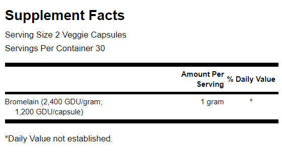 Maximum Strength Bromelain 1200 GDU 500 mg - 60 kapszula