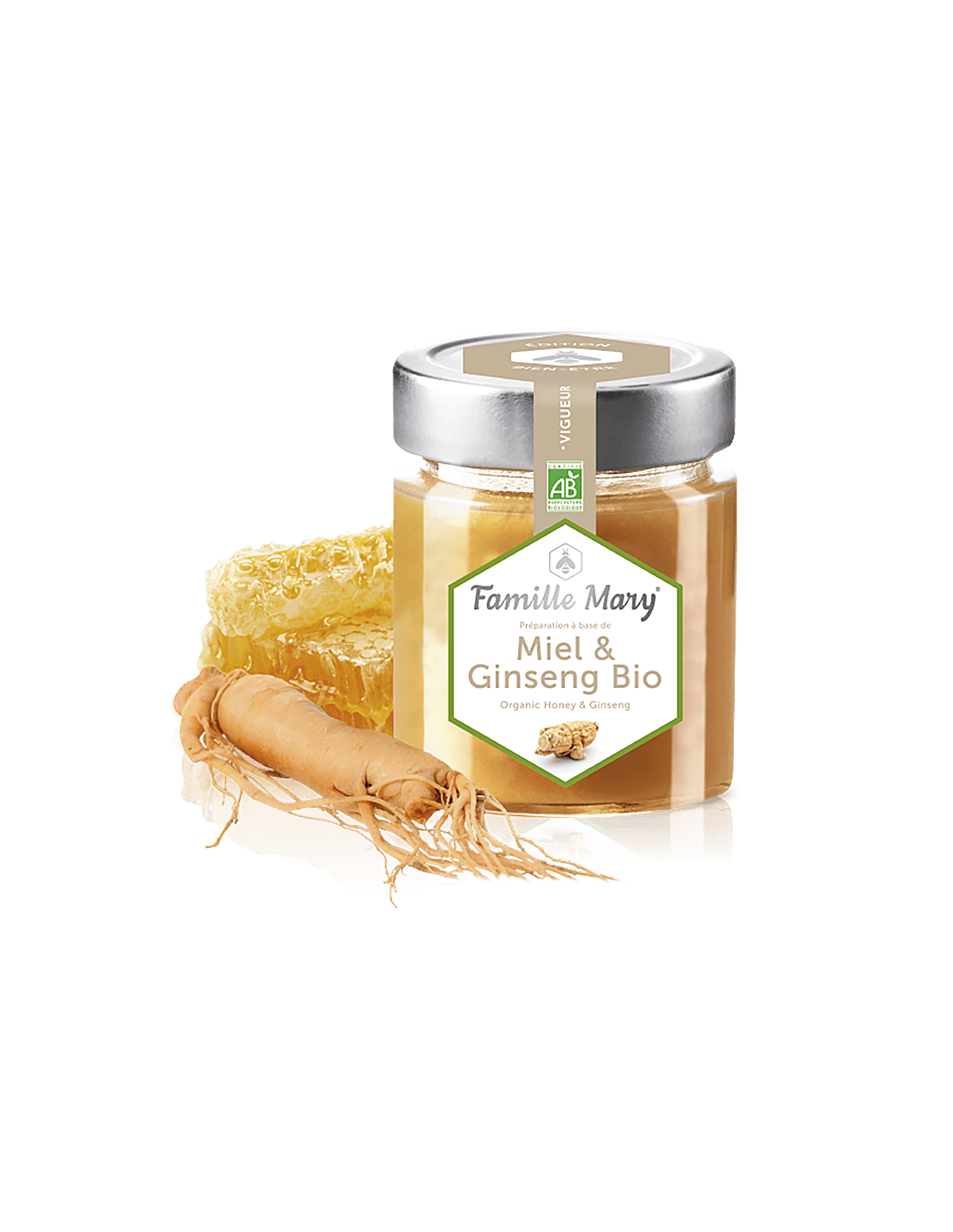 Miel & Ginseng Bio/Bio erdei virágokból készült méz + ginzeng, 170 g Famille Mary