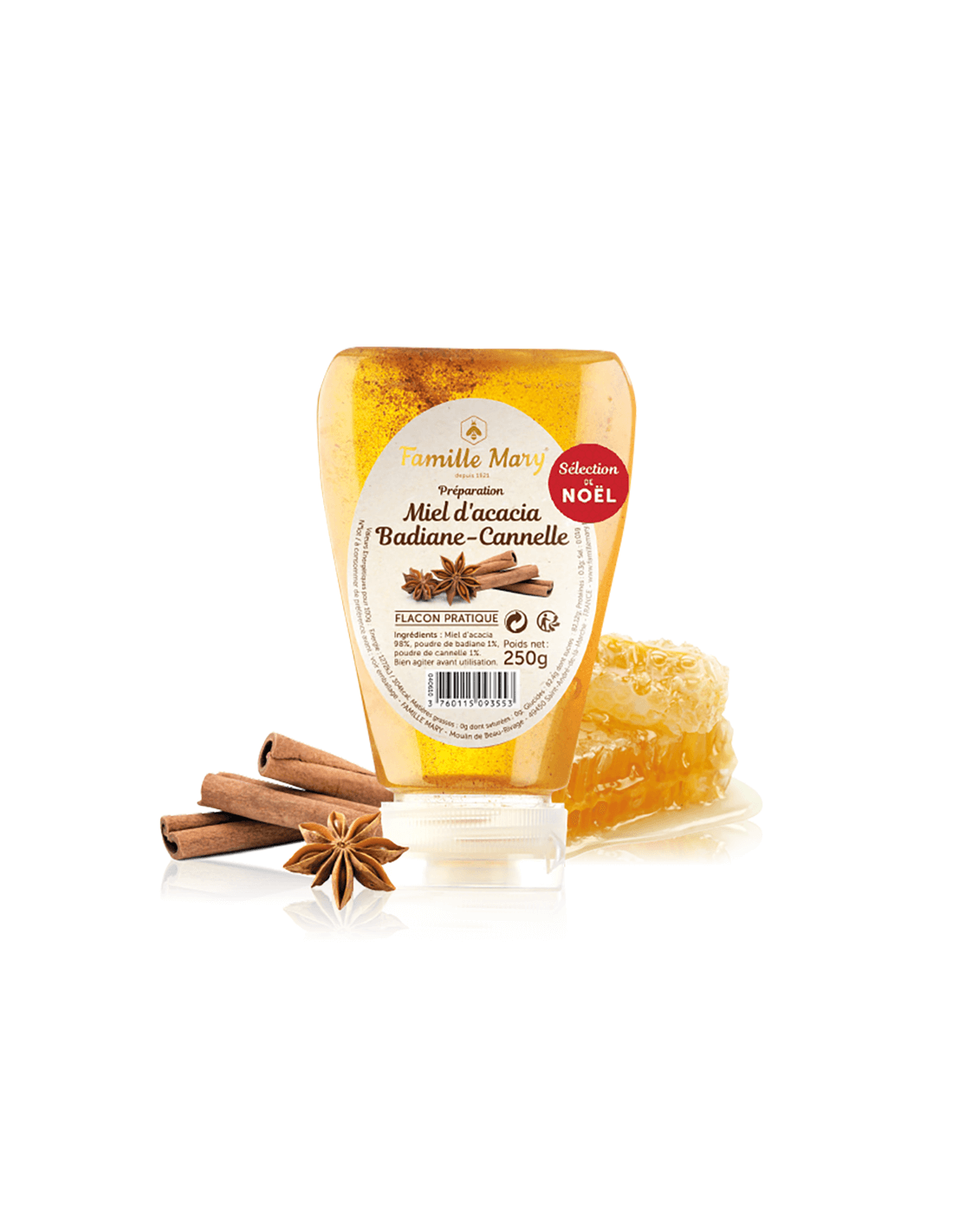 Akácméz csillagánizssal és fahéjjal - Miel d'acacia Badiane – Cannelle, 250 g