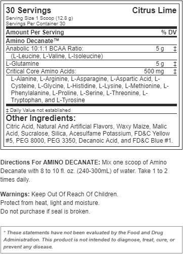 Amino Decanate - 360 grams - Nutra Best Europe