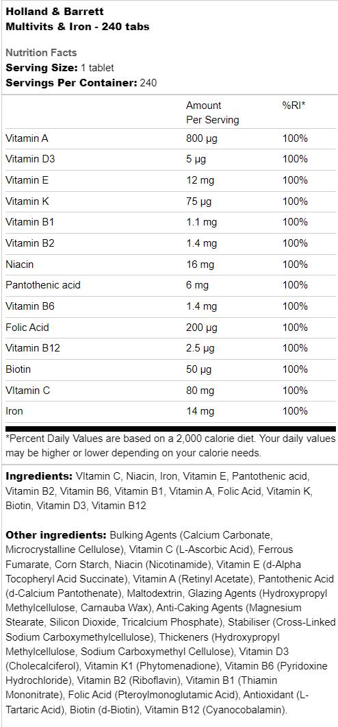 Multivitaminok & Vas - 240 tabletta