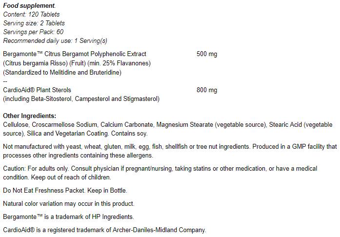 Cholesterol Pro - 120 Tablets - Nutra Best Europe