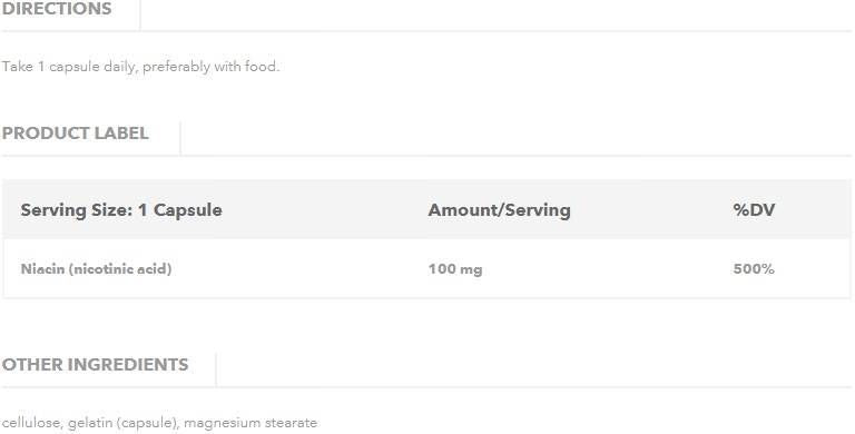 Niacin 100 mg - 100 kapszula