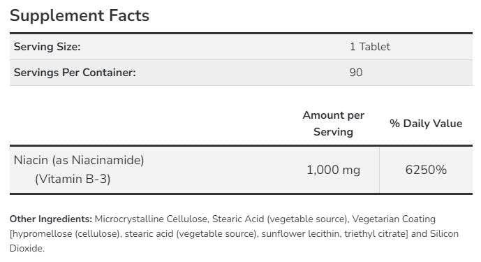 Niacinamid 1000 mg - 90 tabletta