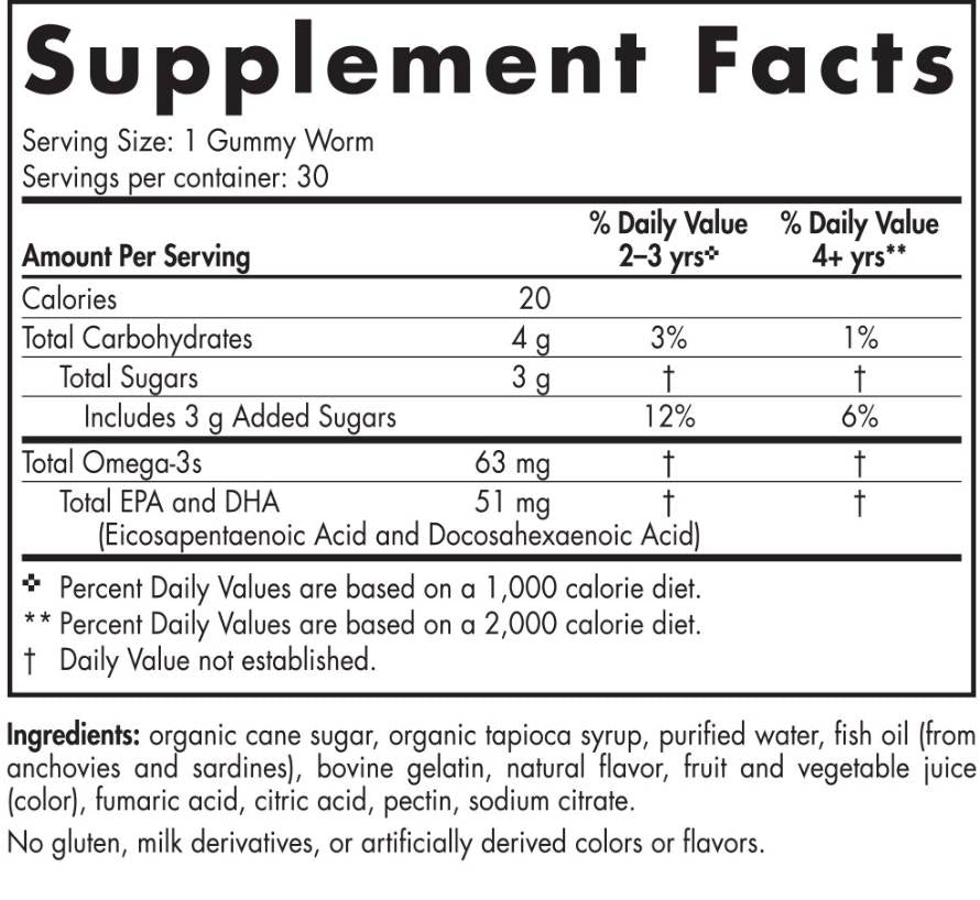 Nordic Omega-3 Gummy Worms 63 mg - 30 rágható gél kapszula