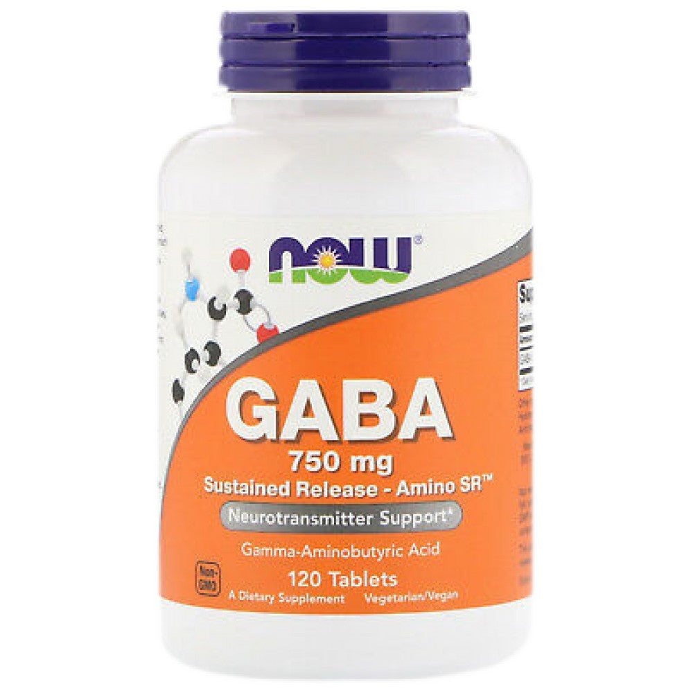 GABA 750 mg / Sustained Release - 120 Tablets - Nutra Best Europe