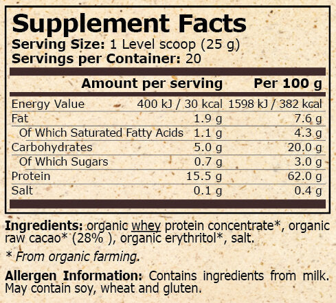 <tc>Pure Nutrition</tc> - BIO TEJSAVÓFEHÉRJE KAKAÓVAL - 500 g