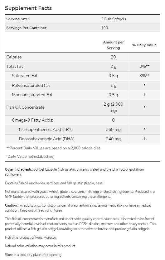 Omega 3 1000 mg | Halzselatin lágyzselé - 200 gél kapszula