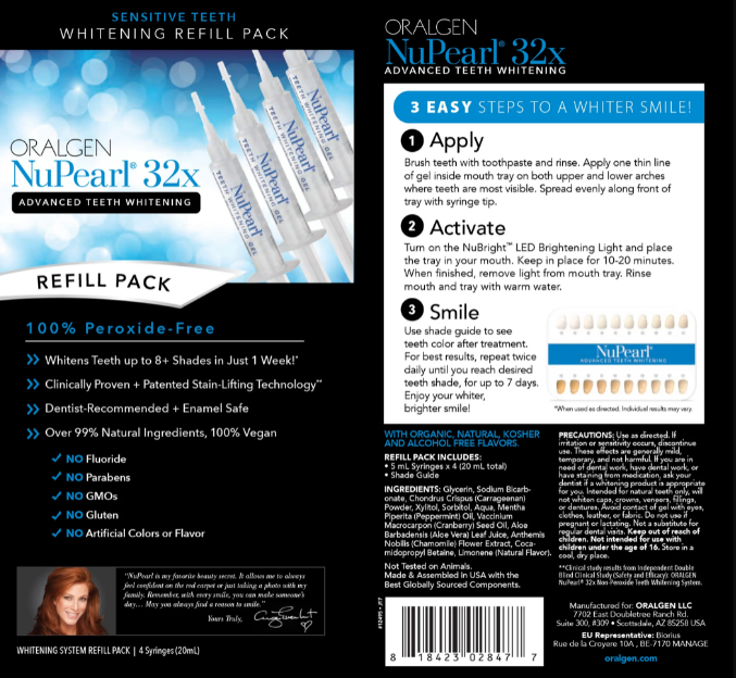<tc>Oralgen</tc> NuPearl 32x Advanced Teeth Whitening System Utántöltő Csomag 3 Fecskendő - Fogfehérítő Rendszer