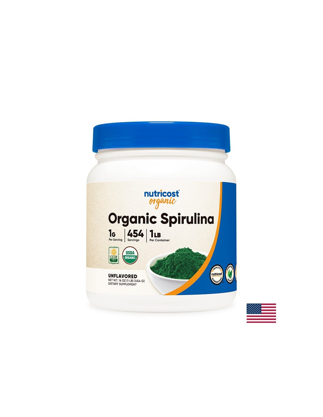 Méregtelenítés és immunitás - Spirulina Organic, 454 g <tc>Nutricost</tc> por