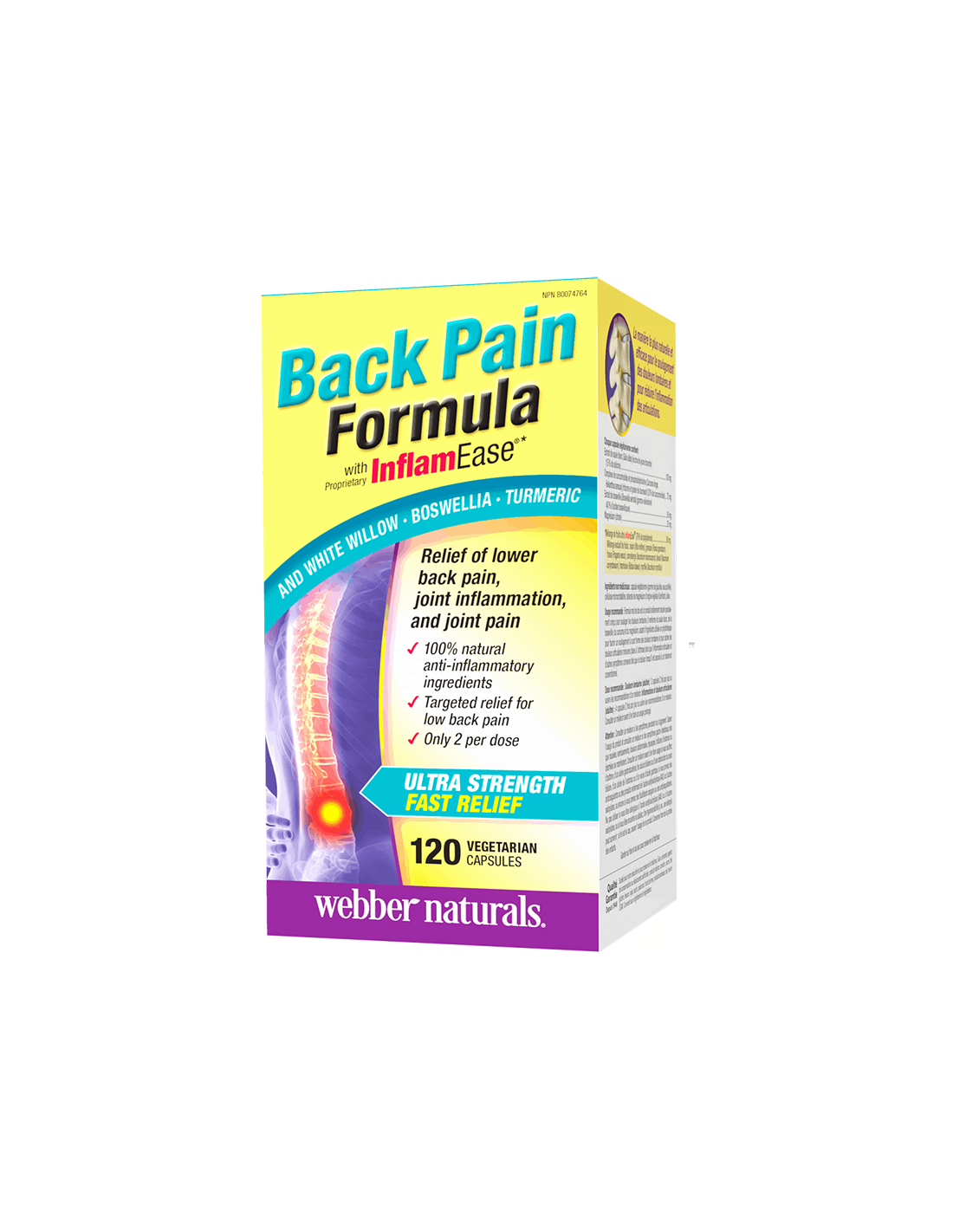 Osteo hátfájdalomcsillapító InflamEase®/ hát- és ízületi fájdalom formulával x 120 kapszula