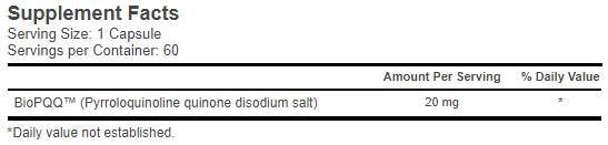 PQQ 20 mg - 60 capsules - Nutra Best Europe