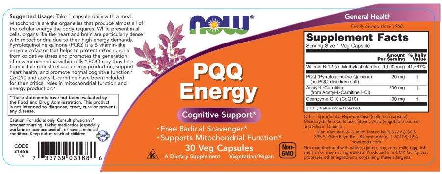 PQQ Energy 20 mg - 30 kapszula