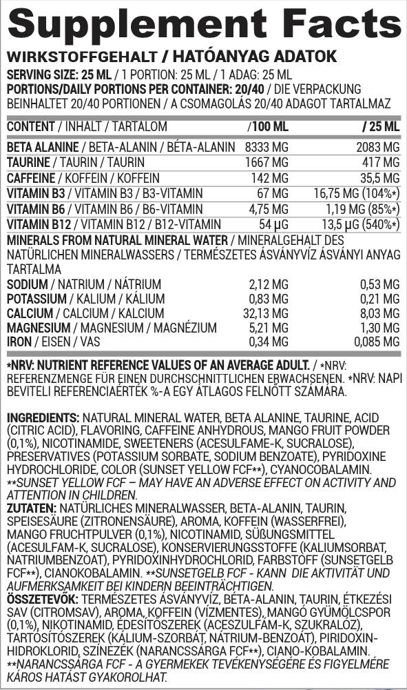 PWO Liquid Flow | Folyékony Pre-Workout - 500 ml