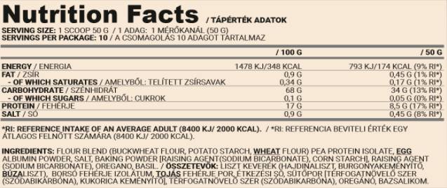 Serpenyős pizza | Fehérjes pizzakeverék oregánóval & Bazsalikom - 500 gramm