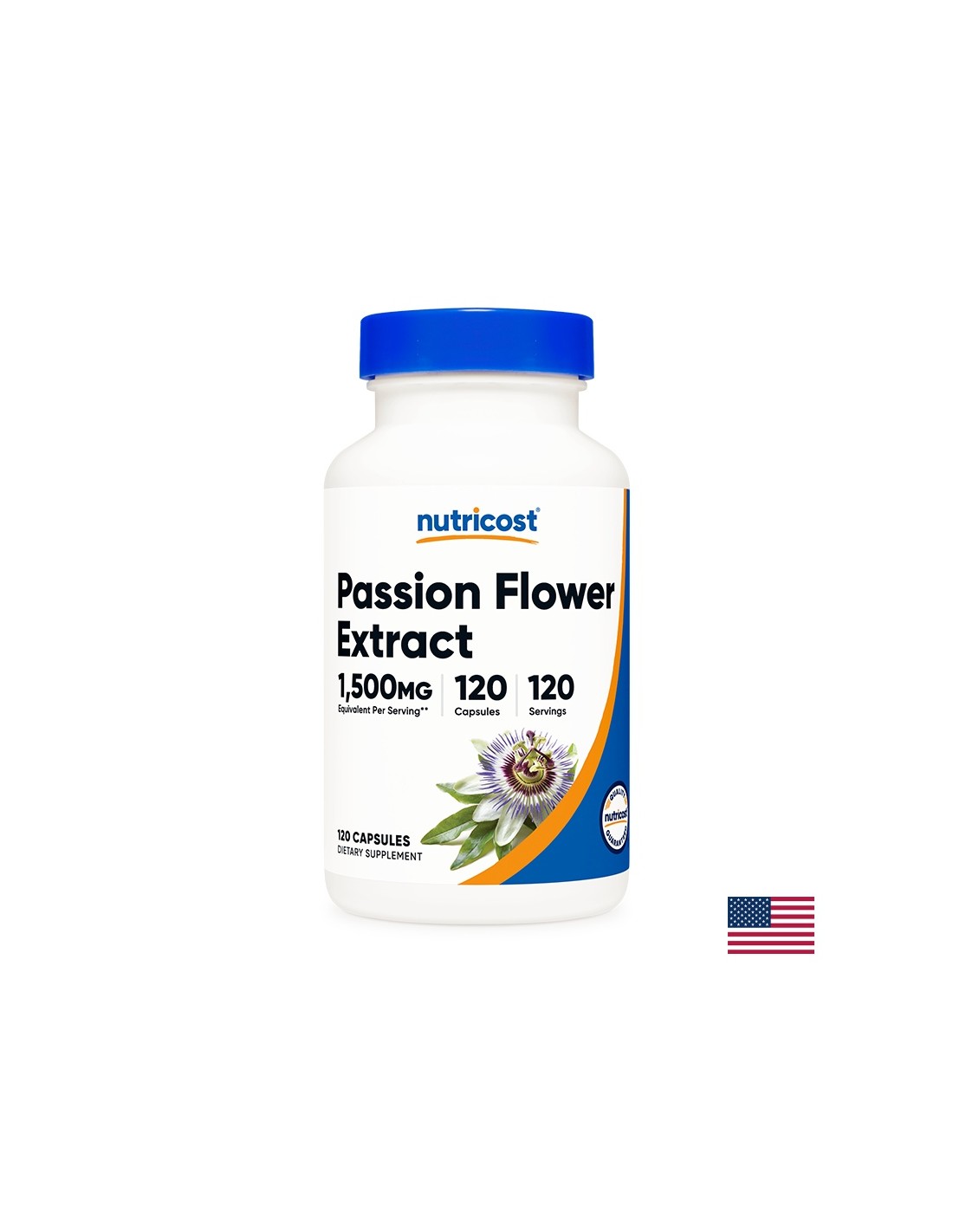 Stressz és feszültség - Passiflora (golgotavirág-kivonat), 375 mg x 120 kapszula <tc>Nutricost</tc>