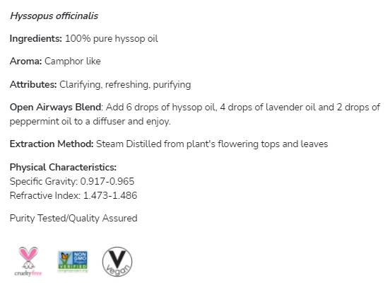 Hyssop Oil | 100% Pure Hyssopus Officinalis - 30 ml - Nutra Best Europe