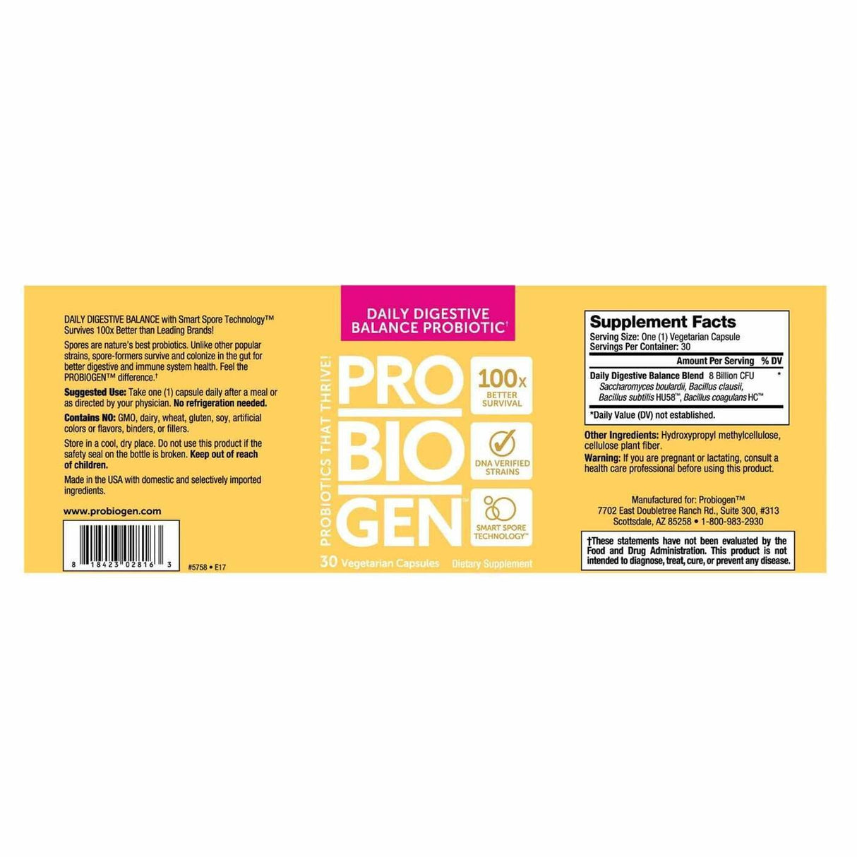 <tc>Probiogen</tc> Napi emésztőrendszeri egyensúly - Probiotikus - 30 kapszula