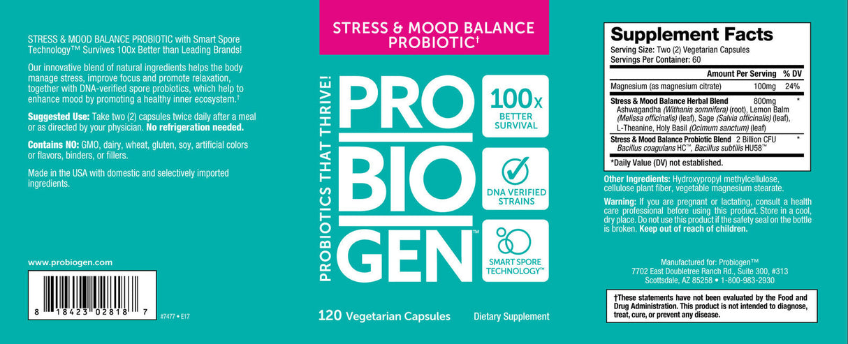 <tc>Probiogen</tc> Feszültség & Hangulatkiegyensúlyozó probiotikum - Probiotikus 120 kapszula