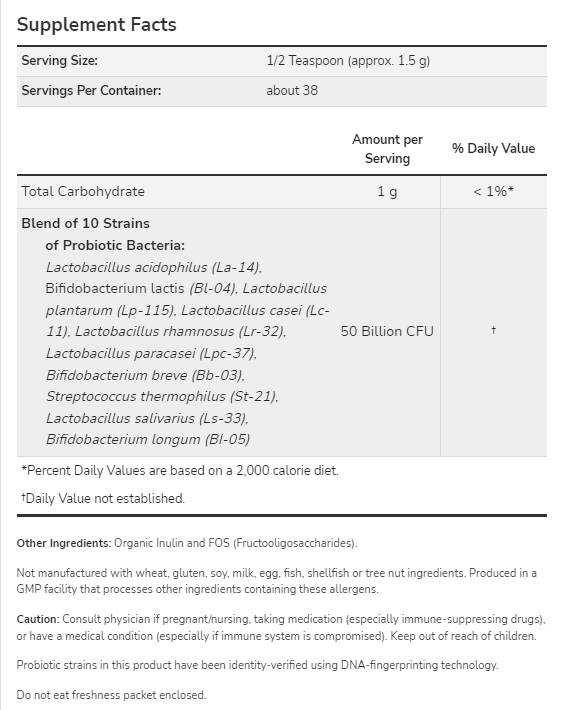 Probiotic-10™ 50 milliárd por - 57 gramm