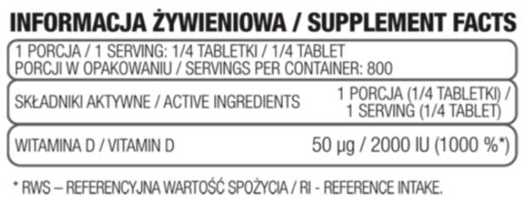Vitamin D3 8000 IU 200 Tablets - Nutra Best Europe