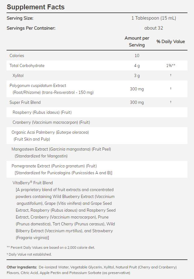Resveratrol természetes/folyékony koncentrátum - 473 ml