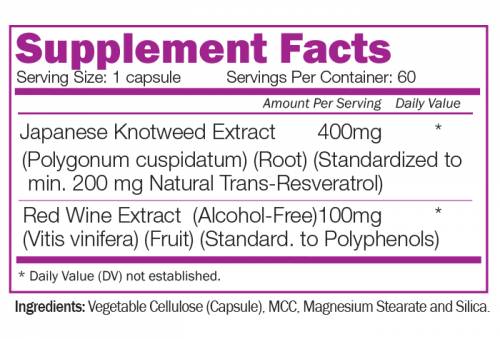 Resveratrol 200 mg - 60 capsules - Nutra Best Europe
