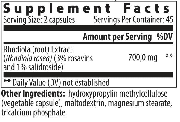 Rhodiola Rosea - 90 capsules - Nutra Best Europe
