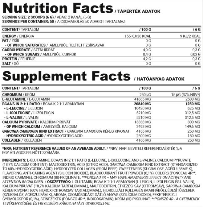 Emelkedés | BCAA - Glutamin - Kollagén | Nőknek ajánlott - 300 gramm