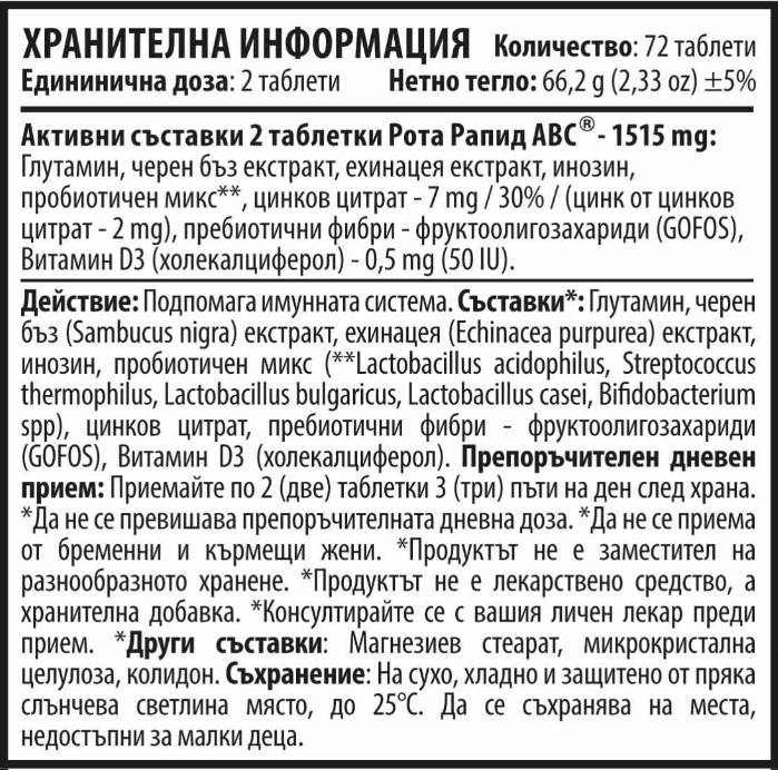 Rota Rapid ABC 757 mg 72 tabletta