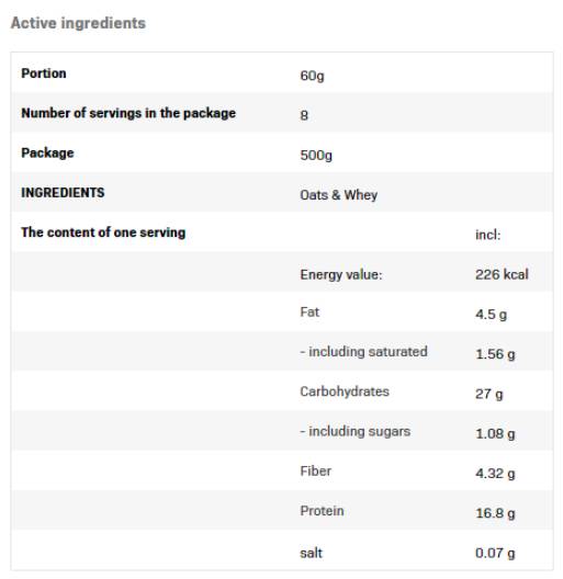 Oats and Whey 500 grams - Nutra Best Europe