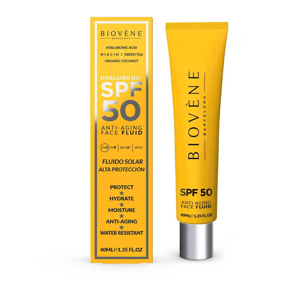 Hidratáló arc fényvédő SPF 50 öregedésgátló hialuronsavval - 40 ml
