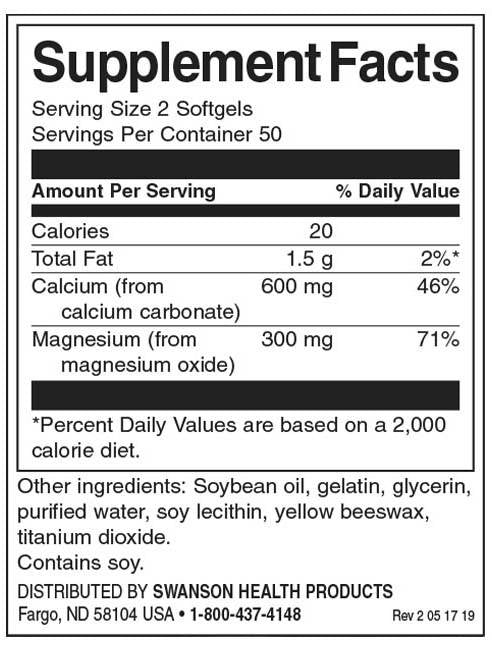 Liquid Calcium & Magnesium - 100 Gel capsules - Nutra Best Europe