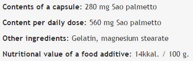 Saw Palmetto 280 mg - 100 kapszula