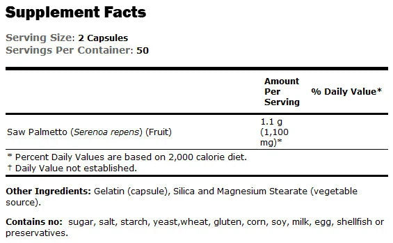 Saw Palmetto Berries 550 mg - 100 kapszula