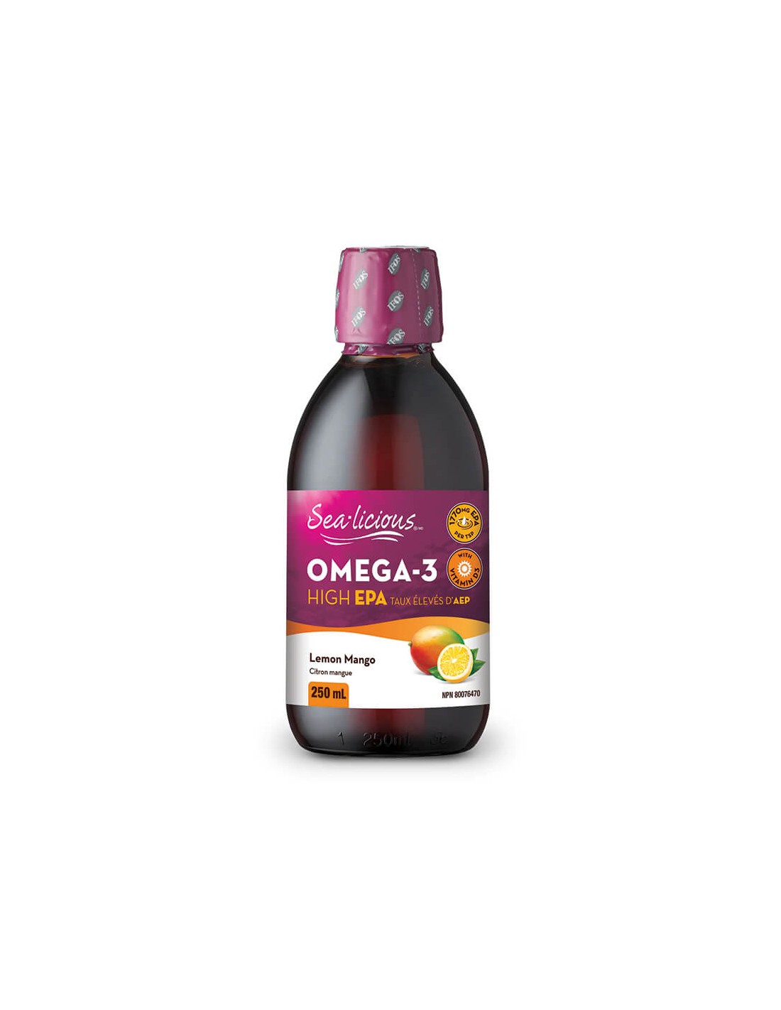 Sea-Licious® Omega-3 Magas EPA + D3-vitamin/Omega-3 (magas EPA-tartalom) + D3-vitamin, 250 ml <tc>Natural Factors</tc>