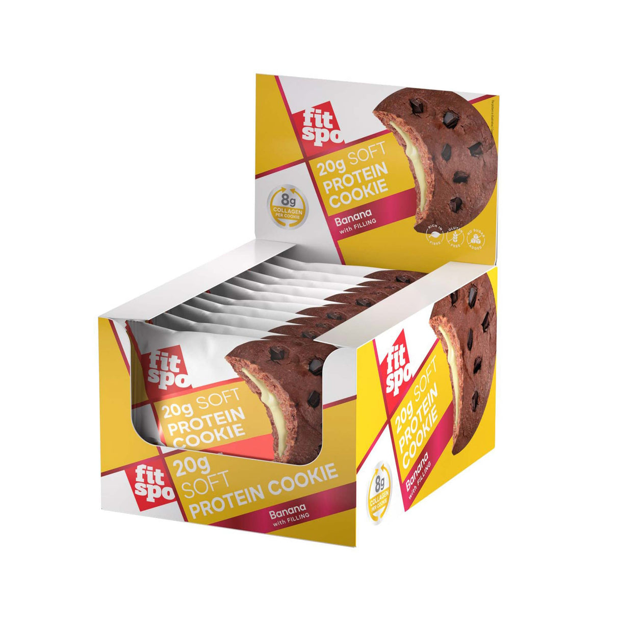 Puha fehérjés keksz | 8 g kollagénnel & Hozzáadott cukor nélkül - 10 x 70 gramm