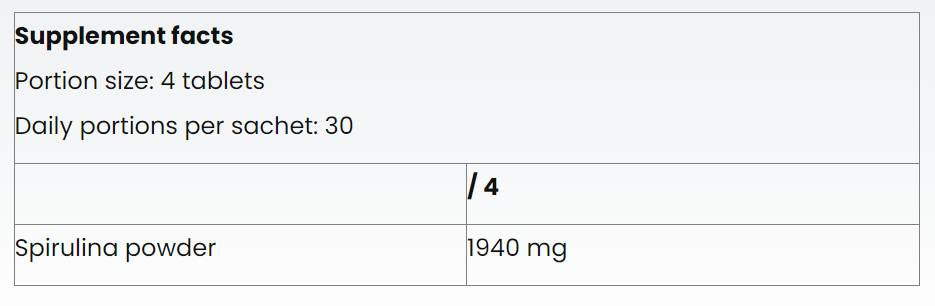 Spirulina 1940 mg - 120 tabletta