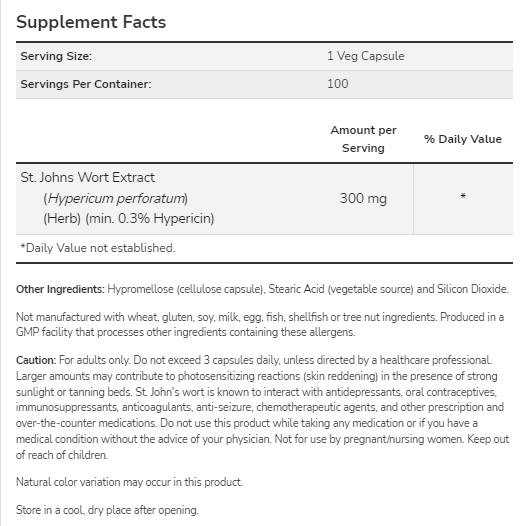St. John's Wort 300 mg - 250 kapszula