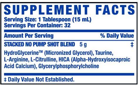 Stacked-NO Pump Shot | Stim-mentes - 480 ml