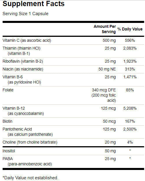 Super Stress Vitamin B-Complex C-vitaminnal - 100 kapszula