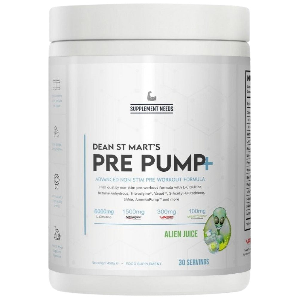 Pre Pump+ | Advanced Non-Stim Pre-Workout - 450 grams - Nutra Best Europe