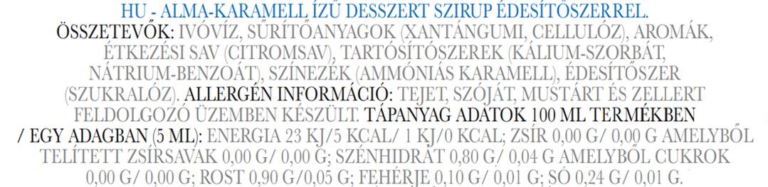 Szirup | Keto Friendly Zero Calorie - Különböző ízek 350 ml
