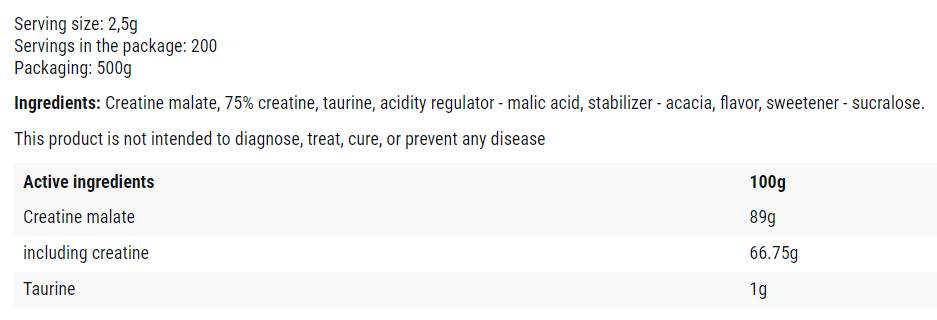 TCM por | Tri kreatin-malát - 500 gramm